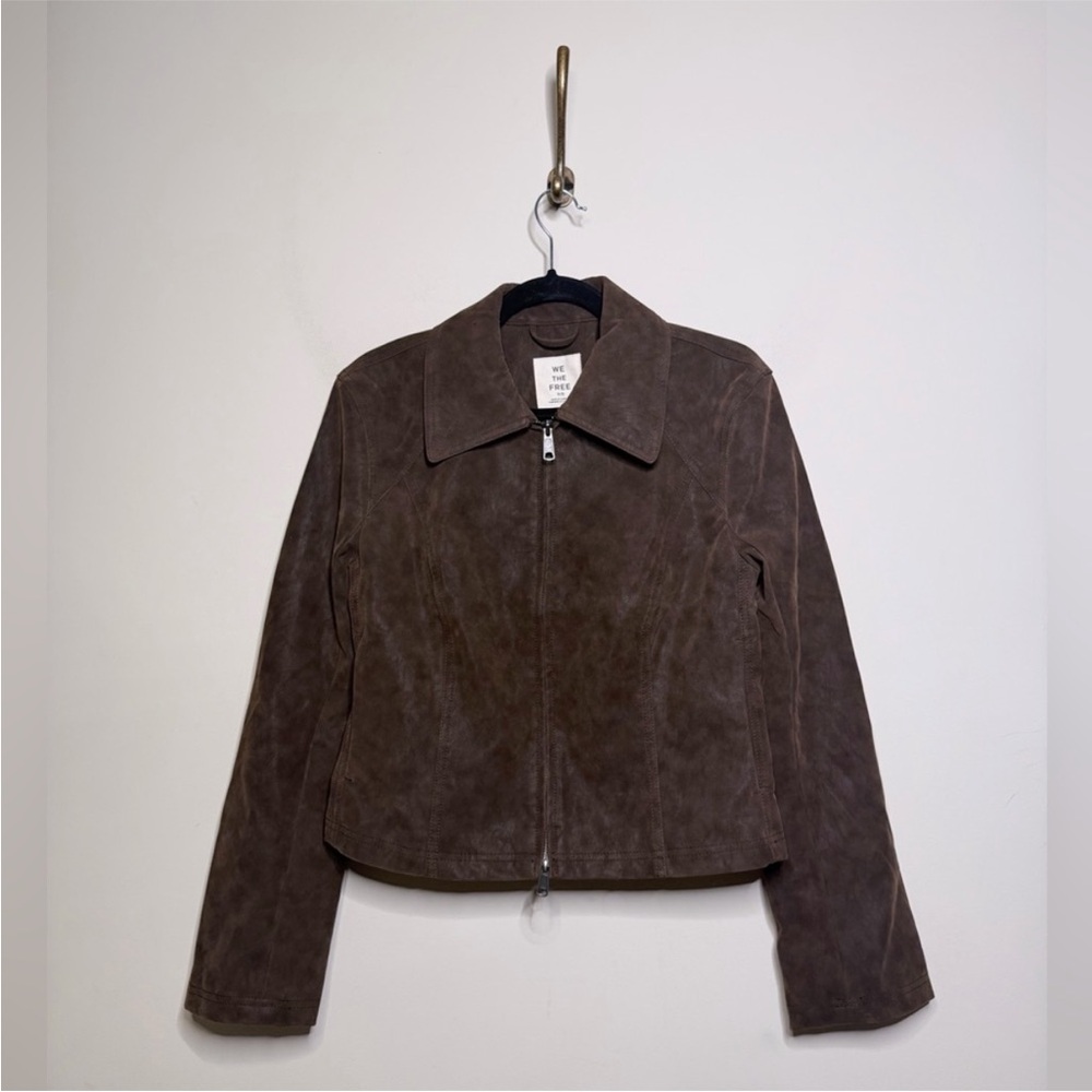 Free People X We The Free River Faux Suede Jacket in Double Espresso - Picture 5 of 7